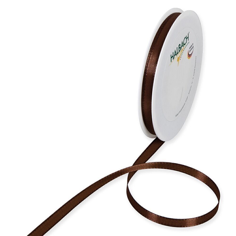 Cinta de regalo tela 8mm / 50 metros marrón