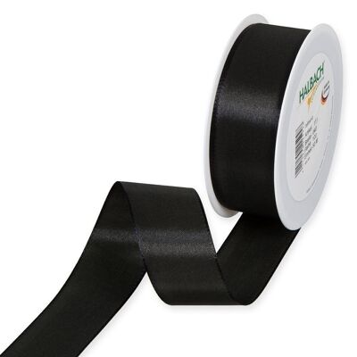 Ruban cadeau tissu 40mm / 50 mètres noir