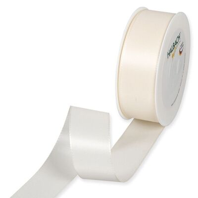 Ruban cadeau tissu 40mm / 50 mètres crème