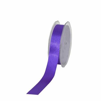 Ruban cadeau double satin 25mm/25mètre violet