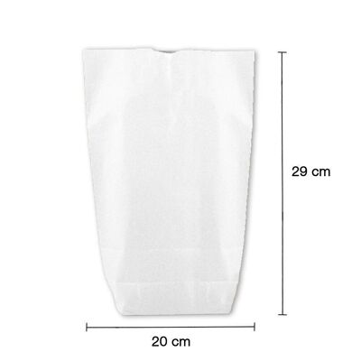 Bottom bag white 1-ply 20 x 29 cm