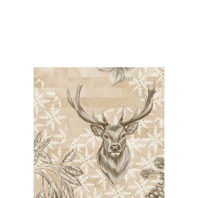 DUNI tissue napkin 33x33 cm 1/4F. wild deer