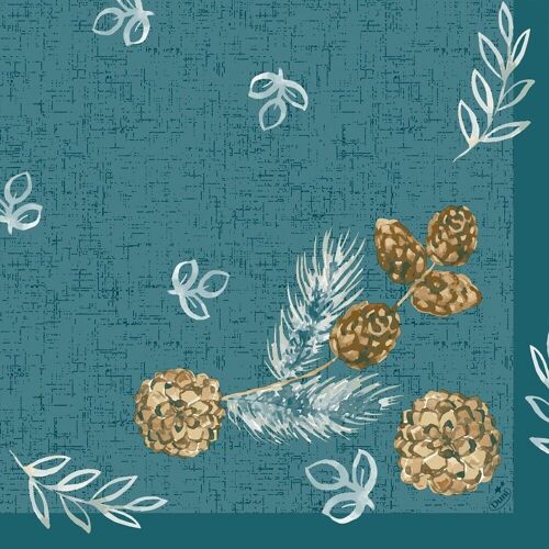 DUNI Dunisoft Serviette 40x40 cm 1/4F.Pine Cones