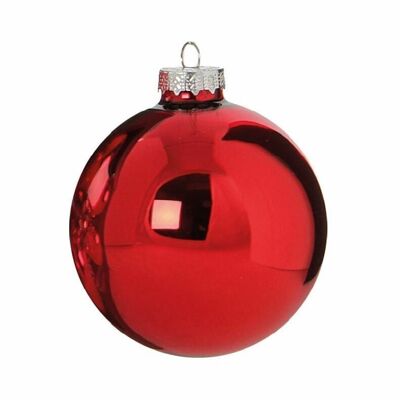Christmas balls Ø 8cm shiny red -
