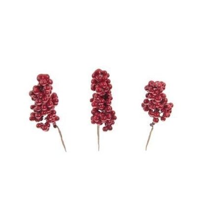 Deco berry branch red 16cm