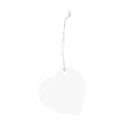 Hang tag heart kraft paper white 4x4cm