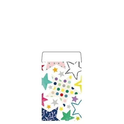 Flat gift bag stars colorful 7.9x11+1.5cm