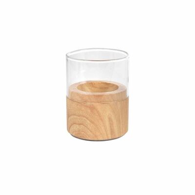 Portavelas DUNI NEAT 75x68 mm madera clara con cristal