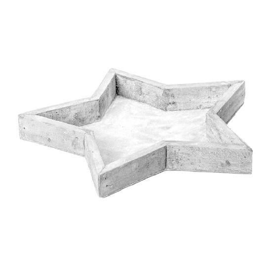 Vassoio in legno stella 25x3cm bianco