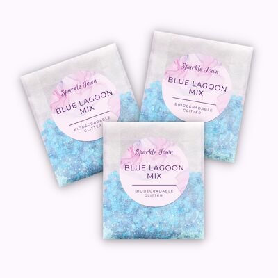 Purpurina biodegradable - Blue Lagoon Mix - Bolsa de 5 ml