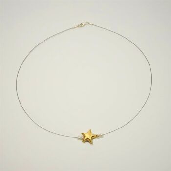 Collier avec une étoile et de délicates perles d'eau douce 2