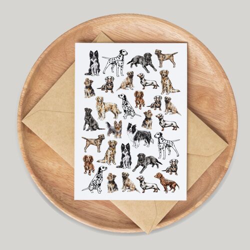 Lots of Dogs Single Greeting Card