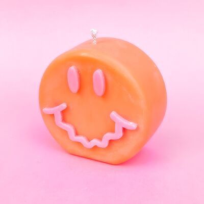 Bougie décorative SMILEY - Orange/Rose