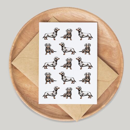 Dachshund Dog Single Greeting Card