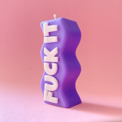 Bougie décorative FUCK IT - Violet/Blanc