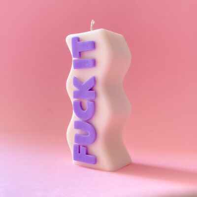 Bougie décorative FUCK IT - Blanc/Violet