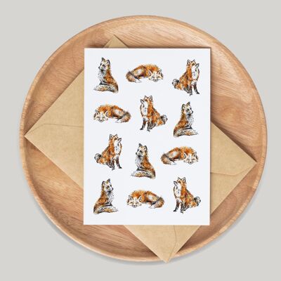 Foxes Single Greeting Card