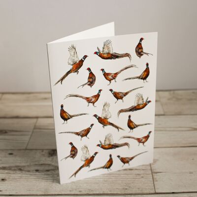 Pheasants Single Greeting Card