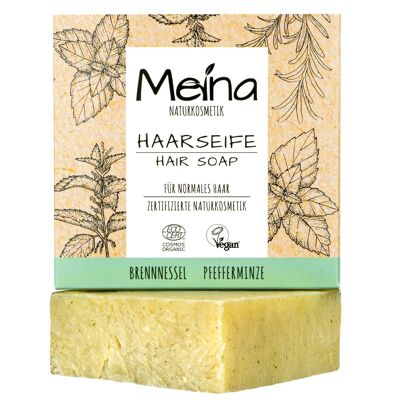 Hair soap with nettle and peppermint