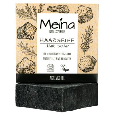 Black hair soap with activated carbon
