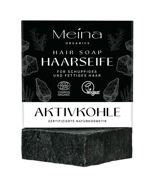 Schwarze Haarseife mit Aktivkohle