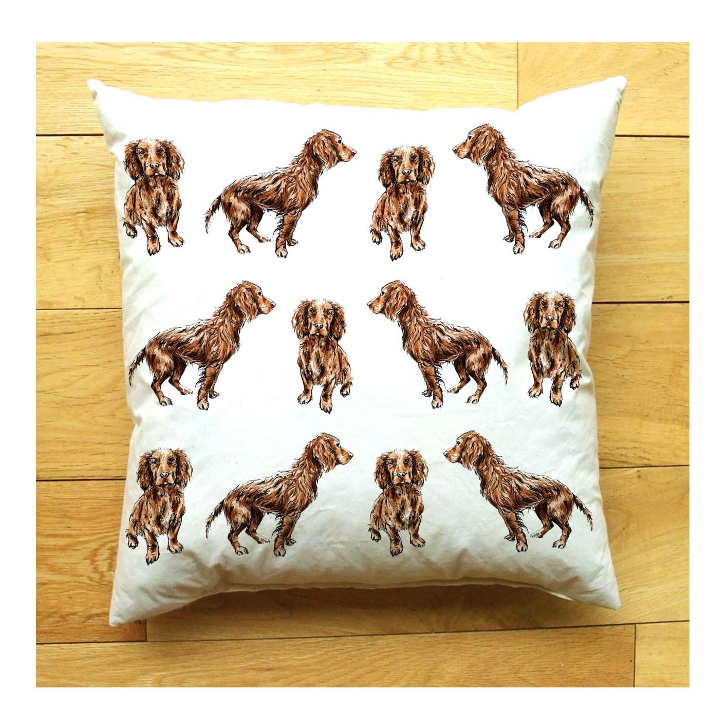 Cojín grande hecho a mano de cocker spaniel