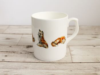 Tasse en porcelaine de renard imprimée à la main 1