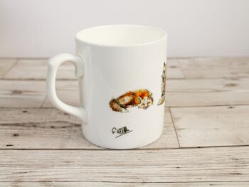 Tasse en porcelaine de renard imprimée à la main 4