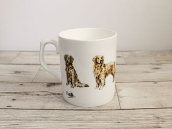 Tasse en porcelaine de chien Golden Retriever imprimée à la main 4