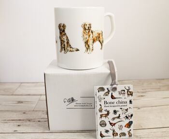 Tasse en porcelaine de chien Golden Retriever imprimée à la main 6