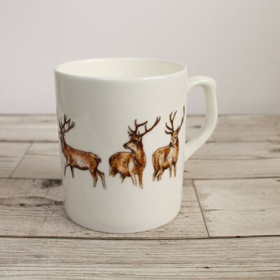 Tasse en porcelaine de cerf en os de cerf imprimé à la main