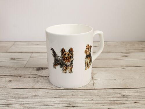 Hand Printed Yorkshire Terrier Dog Bone China Mug