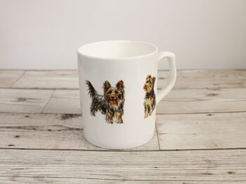 Tasse en porcelaine pour chien Yorkshire Terrier imprimée à la main 1