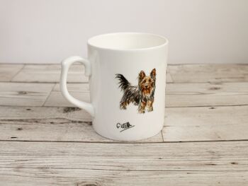 Tasse en porcelaine pour chien Yorkshire Terrier imprimée à la main 4
