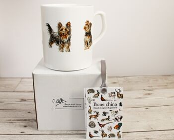 Tasse en porcelaine pour chien Yorkshire Terrier imprimée à la main 7