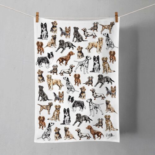 Lots of Dogs Cotton Tea Towel