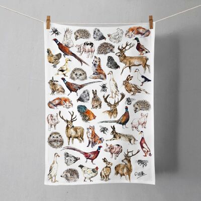 Wildlife Cotton Tea Towel