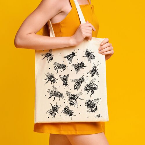 Bees Cotton Tote Bag