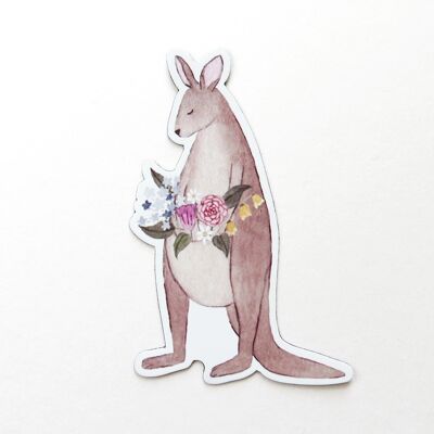 Floral Kangaroo Sticker