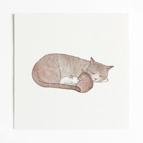 Mama Cat Art Print - Without envelope