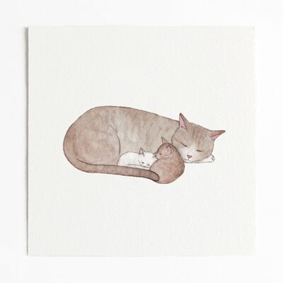 Mama Cat Art Print - Senza busta