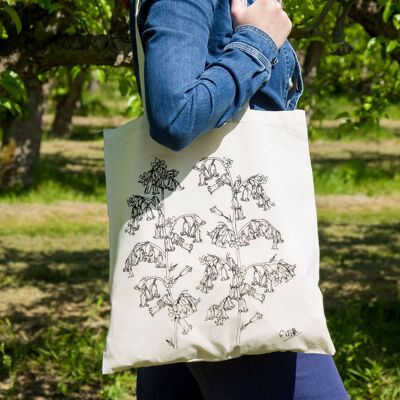 Borsa tote in cotone Bluebells