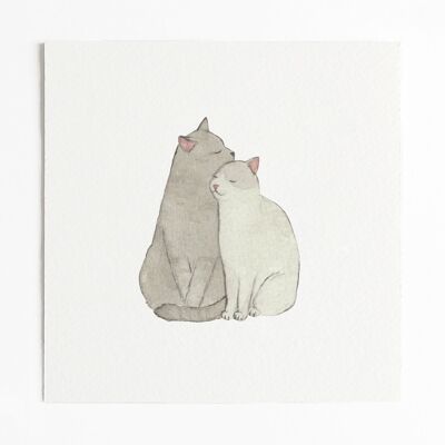 Feline Love Art Print - Without envelope