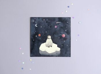 Space Penguin Art Print - Without envelope 3