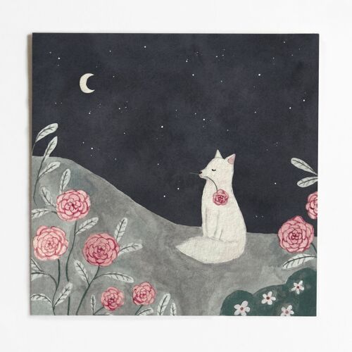 Moonlight Fox Art Print - Without envelope