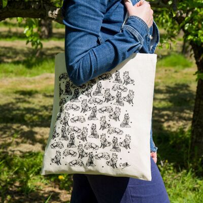 Sac fourre-tout en coton renards