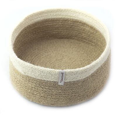 Natural Jute Basket with White Edge