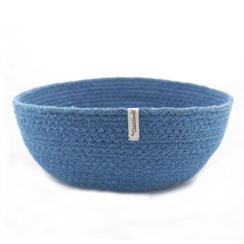 Panier Rond Jute Couleur Bleu 1