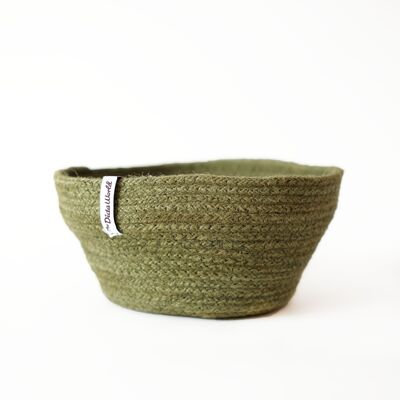 Green Jute Round Bowl