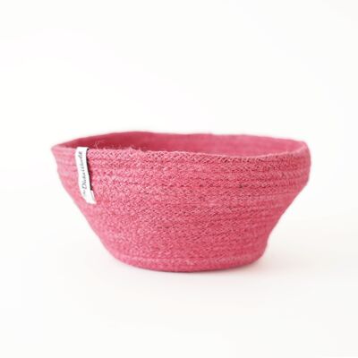 Fuchsia Red Jute Round Bowl